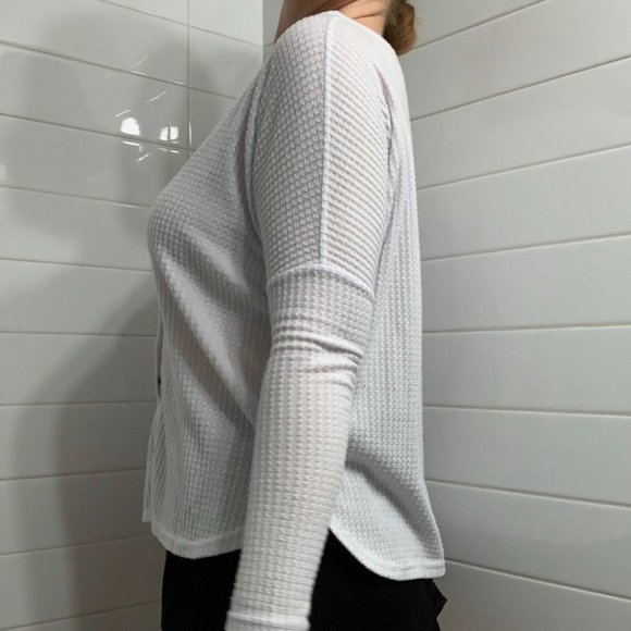 White Button-down Cardigan Sweater - Picture 3 of 3